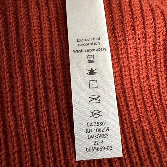 Lululemon Merino Wool-Blend Ribbed Long Wrap Sweater Women 12 Cayenne - Picture 8 of 10